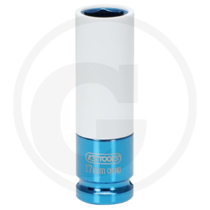 Ks tools 1/2" kracht-dop voor alu-velgen, lang, 17 mm - speciaal voor radmontage - 6-kant - lange uitvoering