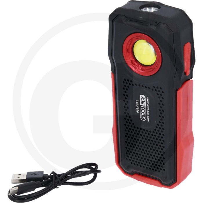Ks tools werkstatt-handlampe 500 lm, lautsprecher mit lautsprecher - dimmbar, bluetooth-lautsprecher, usb power bank Ks tools werkstatt-handlampe 500 lm, lautsprecher mit lautsprecher - dimmbar, bluetooth-lautsprecher, usb power bank