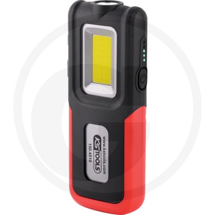 Ks tools mobile werkstatt-handlampe, knickbar - 10 watt cob led + 1 x 5 watt led - 250 lumen / 500 lumen