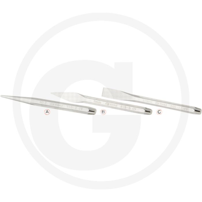 Ks tools centerpons, 8-kant, hoogglans verchromt, Ø 5 mm