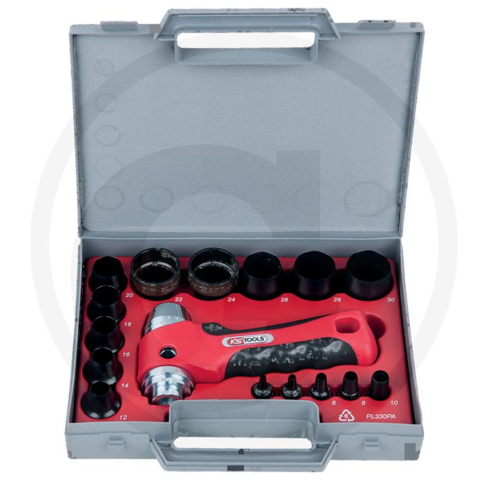 Ks tools ringponsset, 16-delig in kunststof koffer - voor het stansen en ponsen van ringen en schijven Ks tools ringponsset, 16-delig in kunststof koffer - voor het stansen en ponsen van ringen en schijven