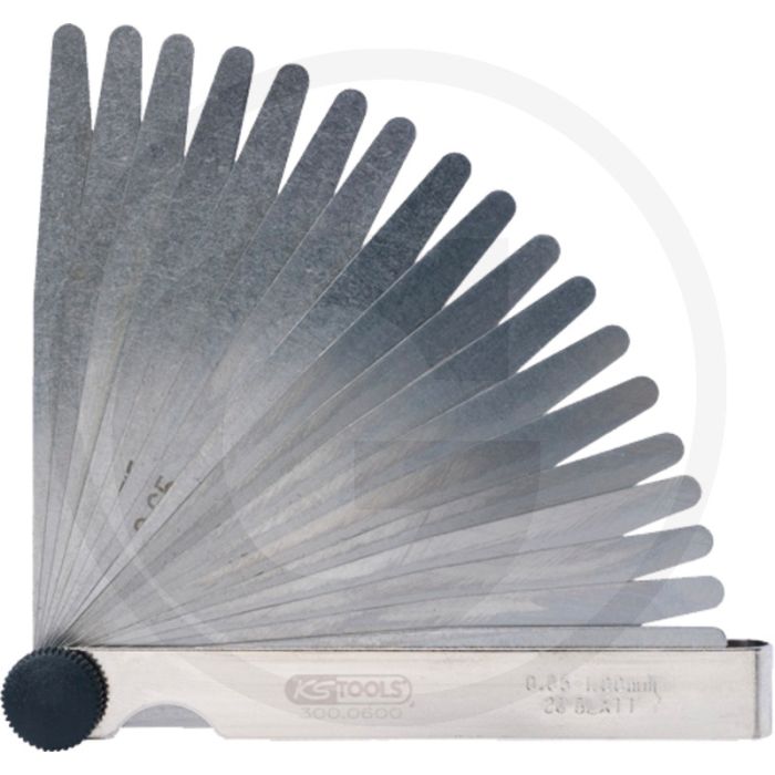 Ks tools voelermaat, 21 bladen, 05-1mm - meetbereik 0,05-1,00mm