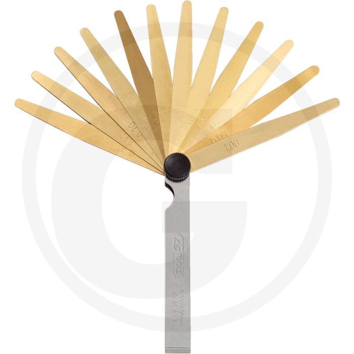 Ks tools antimagnetische messing voelermaat, 13 b 05 - 1 mm - conisch, feststellmutter, blätter einzeln beschriftet