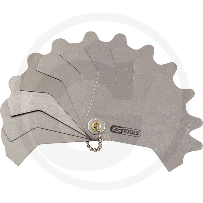 Ks tools schweißnahtlehre, 12 blatt, 3-12 mm - zum messen der schweißnähte an rechtwinklig geschweißten ecken Ks tools schweißnahtlehre, 12 blatt, 3-12 mm - zum messen der schweißnähte an rechtwinklig geschweißten ecken
