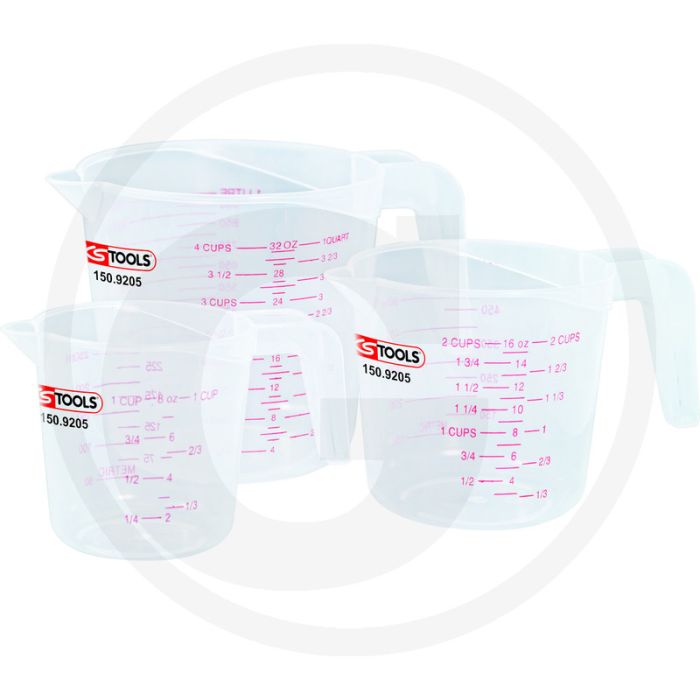 Ks tools maatbekerset, 3-dlg - transparant, bruchfest, Öl- en benzinebestendig Ks tools maatbekerset, 3-dlg - transparant, bruchfest, Öl- en benzinebestendig