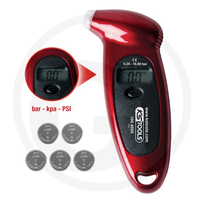 Ks tools digitaler reifendruckmesser, 0,20 - 10,0 bar - präzise lcd messung