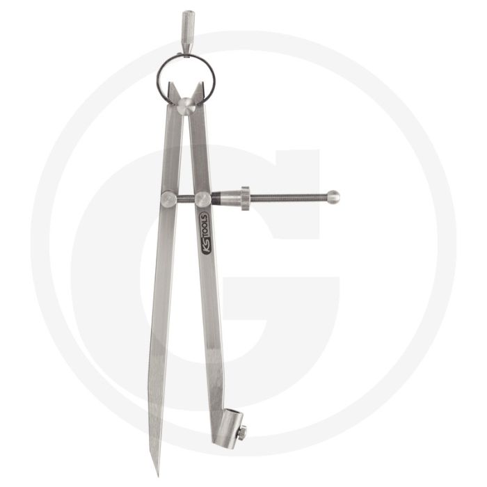 Ks tools präzisions-feder-spitzzirkel met bleistifthalter, 210 mm - met geharde spitzen, speciaal staal Ks tools präzisions-feder-spitzzirkel met bleistifthalter, 210 mm - met geharde spitzen, speciaal staal