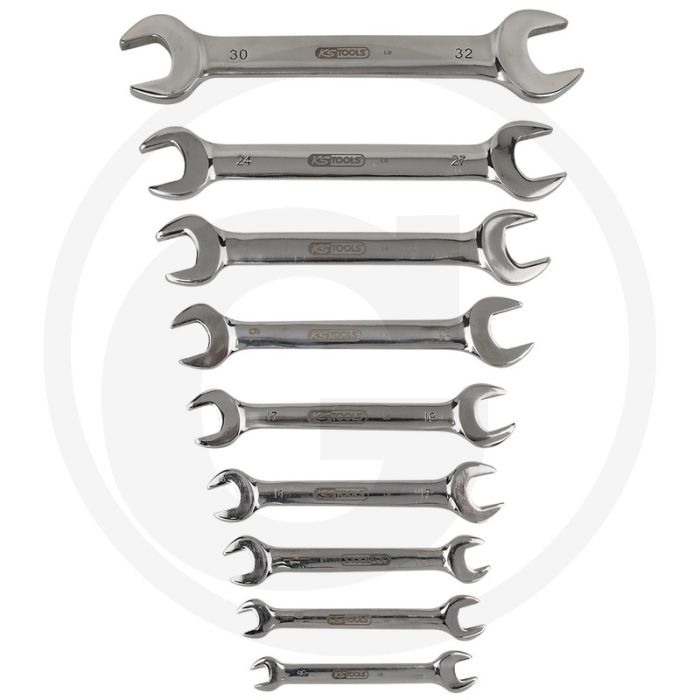 Ks tools edelstahl doppelmaulschlüssel-satz, 9-tl. - 15° bekhoek