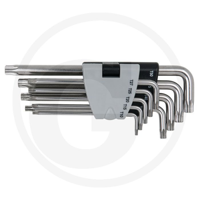 Ks tools edelstahl tx-winkelstiftschlüssel mit bohrung, lange ausführung Ks tools edelstahl tx-winkelstiftschlüssel mit bohrung, lange ausführung