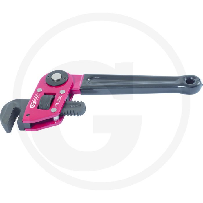Ks tools clé à pipe à une main 1.1/2" avec tête réglable - aluminium gusskörper, 160° schwenkbarer griff Ks tools clé à pipe à une main 1.1/2" avec tête réglable - aluminium gusskörper, 160° schwenkbarer griff