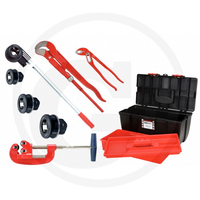 Ks tools loodgieter gereedschapsset 8-delig voor stalen leidingen