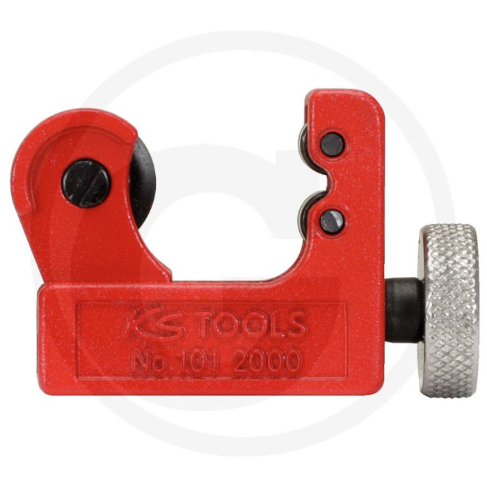 Ks tools mini-pijpsnijder, 3 - 22 mm, metallgehäuse, 2 stützrollen - koper, messing, staal
