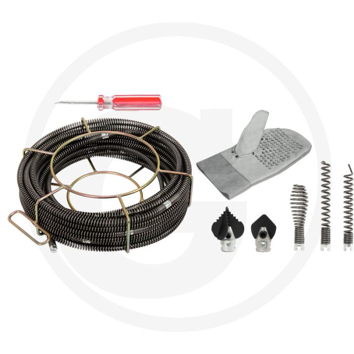 Ks tools kanaal- en pijpreinigngs-set Ø 16mm, 13-delig, spiraal met binnenziel - inclusief spiralenkorb Ks tools kanaal- en pijpreinigngs-set Ø 16mm, 13-delig, spiraal met binnenziel - inclusief spiralenkorb