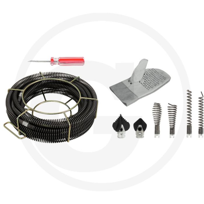 Ks tools kanaal- en pijpreinigingsset Ø 22mm, 14-delig, spiraal mt binnenziel - inclusief spiralenkorb