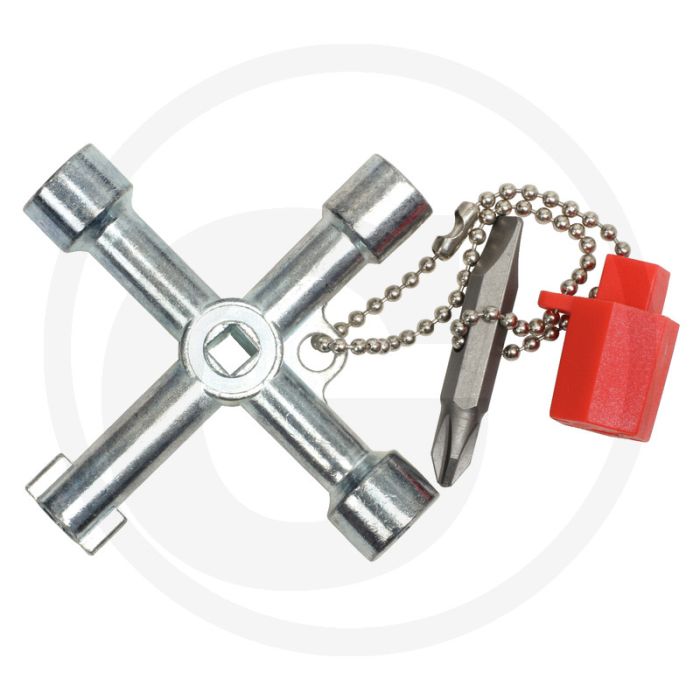 Ks tools universal-schaltschrankschlüssel, 71 mm met bitadapter & heizungsentlüftungsschlüssel Ks tools universal-schaltschrankschlüssel, 71 mm met bitadapter & heizungsentlüftungsschlüssel