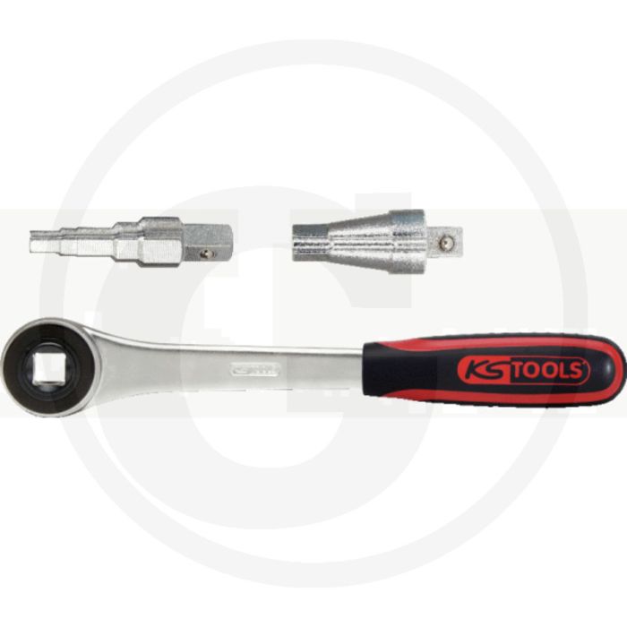 Ks tools Gasheizkörperschlüssel 3-teilig 1/2"-1" 4-stufig, Spezialstahl