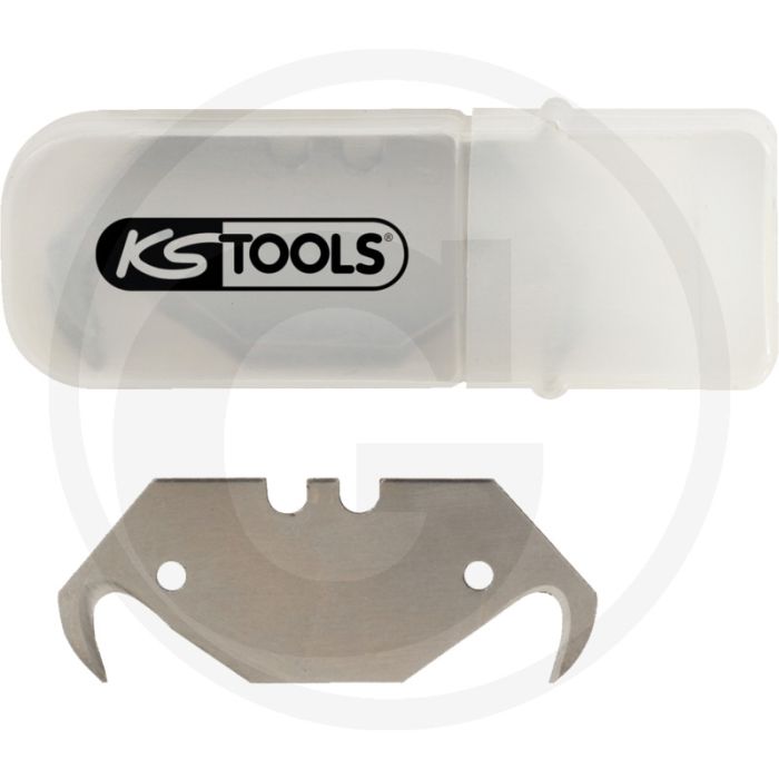 Ks tools haakmessen voor professionele snijmessen - 10-delig set met trapeziummesjes Ks tools haakmessen voor professionele snijmessen - 10-delig set met trapeziummesjes
