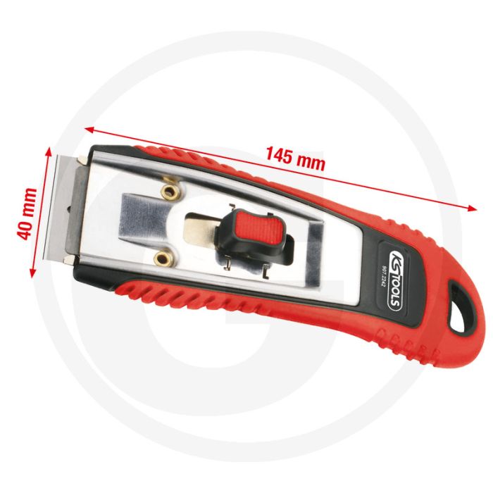 Ks tools plakettenschaber, 40mm - metallgehäuse, 2-komponentengriff, 90x30x221mm