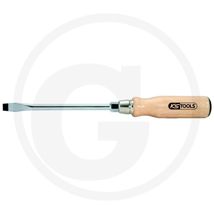 Ks tools ergotorque® hout schroevendraaier voor zaagsnede-schroeven, 12 mm - ergonomisch gevormd, gehard en verchroomd (chroom vanadium)