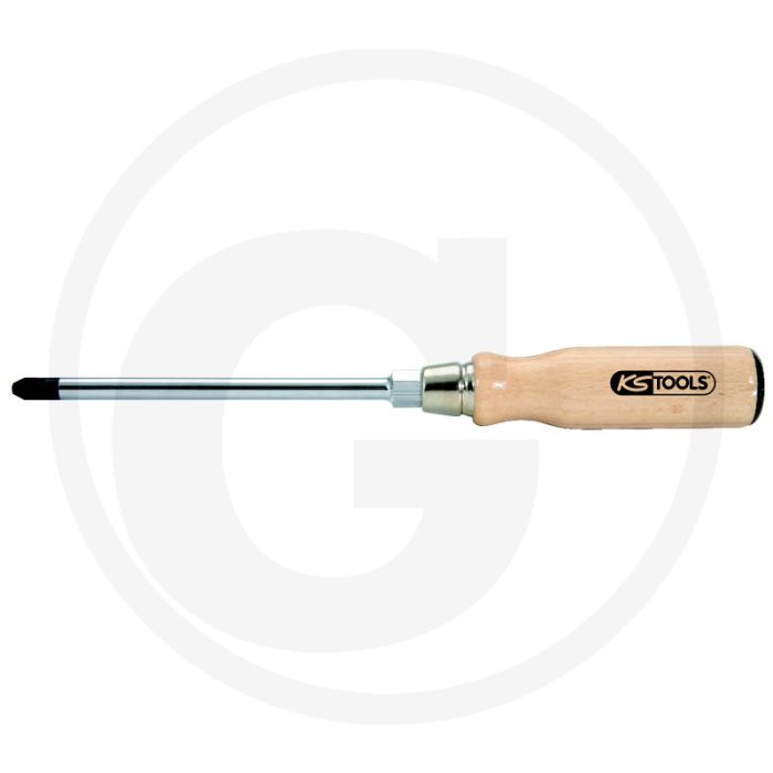 Ks tools ergotorque® hout schroevendraaier ph3 - ergonomisch gevormde beukenhouten handgreep Ks tools ergotorque® hout schroevendraaier ph3 - ergonomisch gevormde beukenhouten handgreep