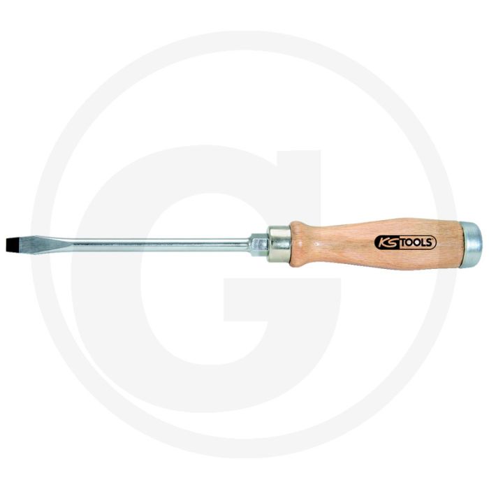 Ks tools ergotorque® woodmax schroevendraaier 7mm - din 5265, beukenhouten handgreep, geharde kling Ks tools ergotorque® woodmax schroevendraaier 7mm - din 5265, beukenhouten handgreep, geharde kling
