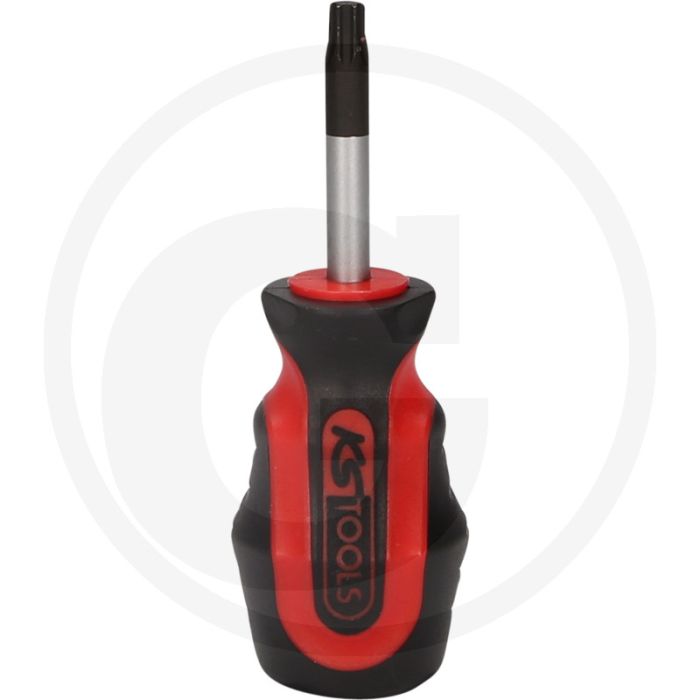Ks tools ergotorqueplus schraubendreher, t27, kurz - rund, chrom vanadium klinge