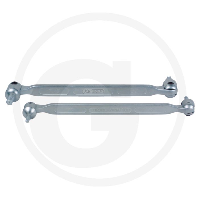 Ks tools classic tx dubbele gewrichtsleutel, t15xt20 - torx, mit gelenk, matt satiniert Ks tools classic tx dubbele gewrichtsleutel, t15xt20 - torx, mit gelenk, matt satiniert