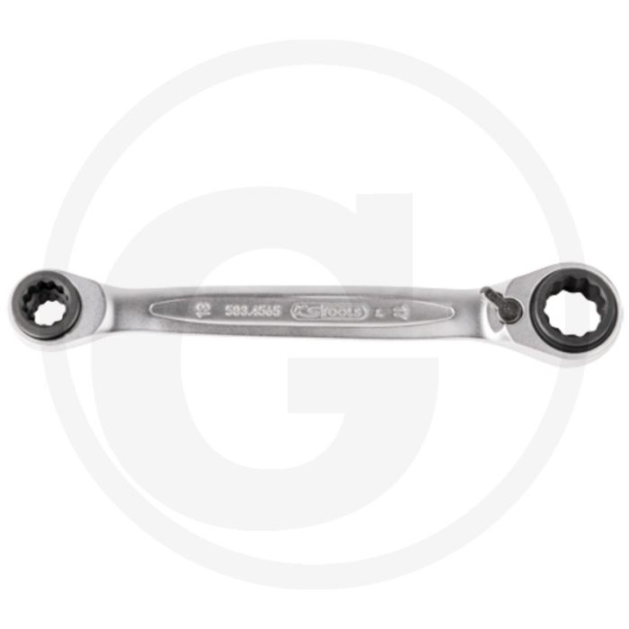 Ks tools 4 in 1 gearplus® dubbele ratelringsleutel, omschakelbaar, 14x17-18x19 mm - 72 tanden Ks tools 4 in 1 gearplus® dubbele ratelringsleutel, omschakelbaar, 14x17-18x19 mm - 72 tanden