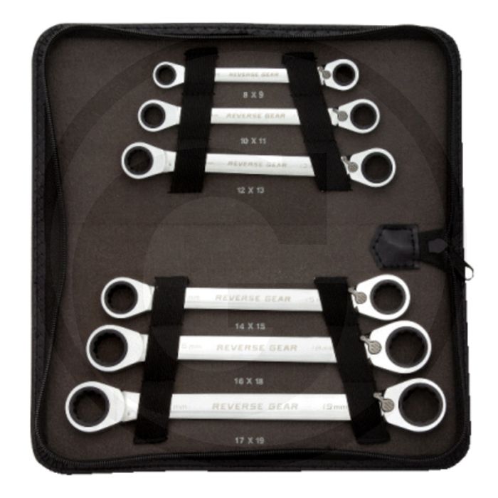 Ks tools gearplus® dubbele ratelringsleutelset, omschakelbaar, 6-delig, 8x9-17x19 mm - 72 tanden Ks tools gearplus® dubbele ratelringsleutelset, omschakelbaar, 6-delig, 8x9-17x19 mm - 72 tanden