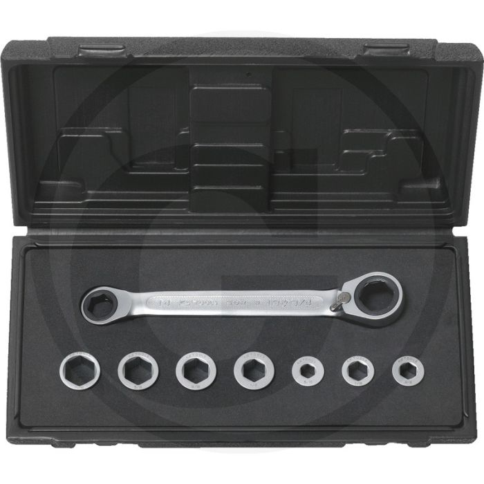 Ks tools gearplus® Universal-Doppelknarrenringschlüssel-Satz, umschaltbar, 8-teilig, 5/16"-11/16", 72 Zähne, 15°-Winkel Ks tools gearplus® Universal-Doppelknarrenringschlüssel-Satz, umschaltbar, 8-teilig, 5/16"-11/16", 72 Zähne, 15°-Winkel