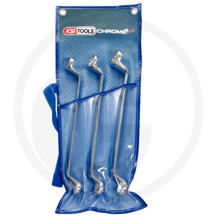 Ks tools chromeplus® Doppelringschlüssel-Satz, 3-teilig, 21x23-30x32 mm - Flankenabzug-Profil, dünnwandig, hochglanzverchromt Ks tools chromeplus® Doppelringschlüssel-Satz, 3-teilig, 21x23-30x32 mm - Flankenabzug-Profil, dünnwandig, hochglanzverchromt