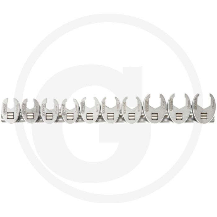 Ks tools 3/8" opsteek-steeksleutelset, zeskant, 10-delig, 10-19 mm - handmatig, chroom vanadium, 6-kantig