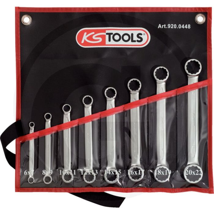 Jeu de clés à douille doubles Ks tools ultimateplus®, droites, 8 pièces, 6x7-20x22 mm - qualité industrielle