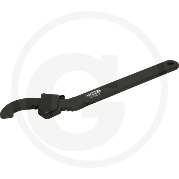 Ks tools verstellbarer hakenschlüssel mit nase, 20 - 42 mm - chrom vanadium stahl, 180 mm Ks tools verstellbarer hakenschlüssel mit nase, 20 - 42 mm - chrom vanadium stahl, 180 mm