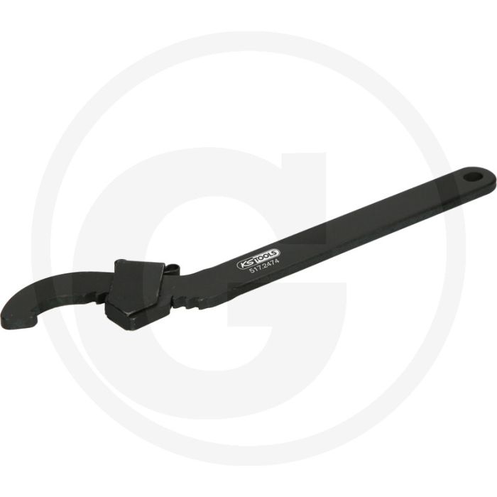 Ks tools verstellbarer hakenschlüssel mit nase, 45 - 90 mm - chrom vanadium stahl, 6mm dick Ks tools verstellbarer hakenschlüssel mit nase, 45 - 90 mm - chrom vanadium stahl, 6mm dick