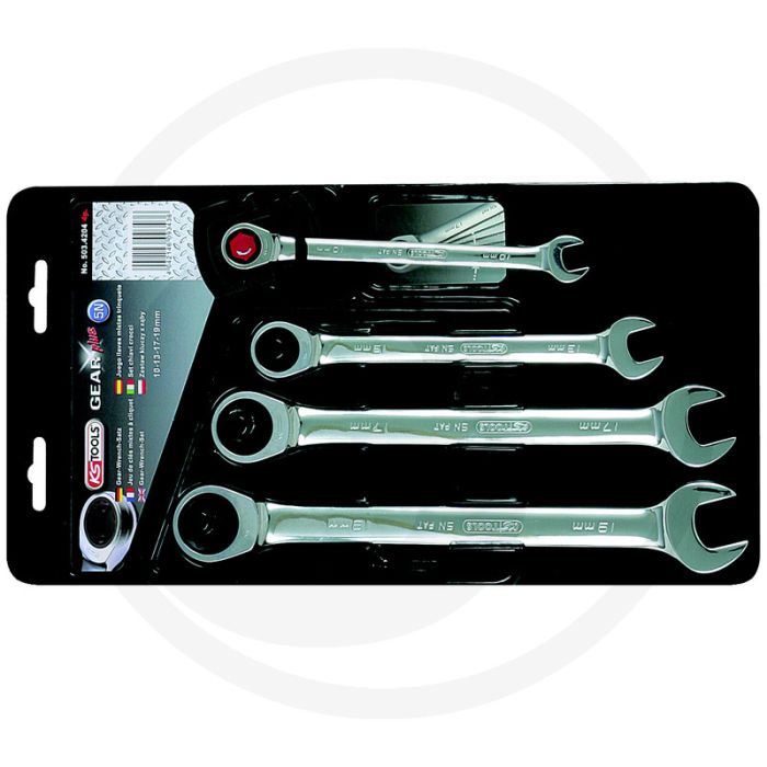 Ks tools gearplus® clé à cliquet, 4 pièces, 10-19 mm, 72 dents Ks tools gearplus® clé à cliquet, 4 pièces, 10-19 mm, 72 dents