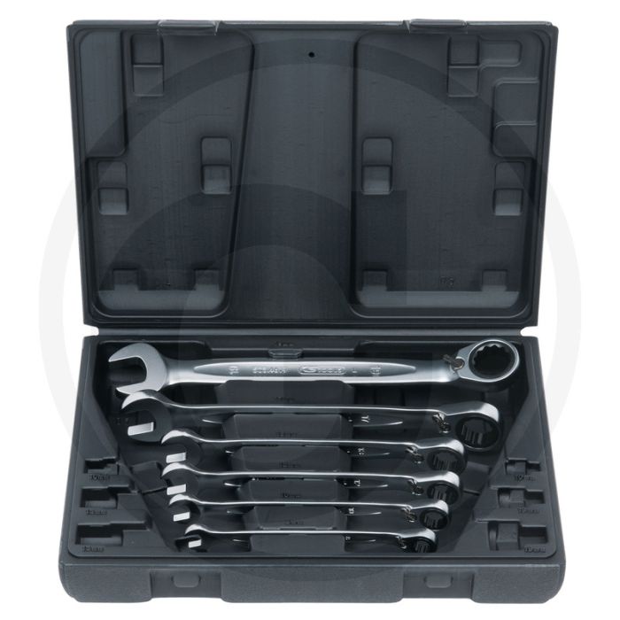 Ks tools gearplus® ratelringsteeksleutelset, omschakelbaar, 6-dlg, 8-19 mm, 72 tanden Ks tools gearplus® ratelringsteeksleutelset, omschakelbaar, 6-dlg, 8-19 mm, 72 tanden