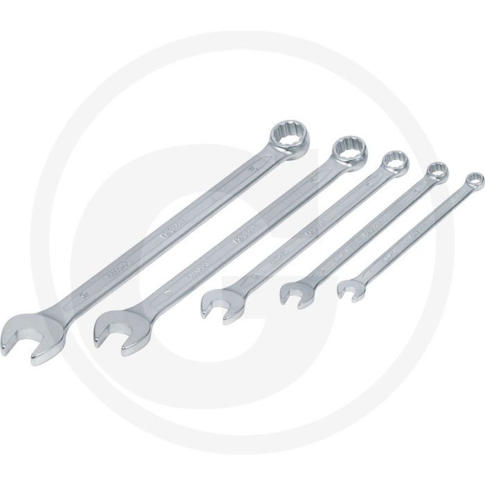 Ks tools classic ringsteeksleutelset, extra lang, 5-delig - 15° bekhoek - chroom vanadium Ks tools classic ringsteeksleutelset, extra lang, 5-delig - 15° bekhoek - chroom vanadium