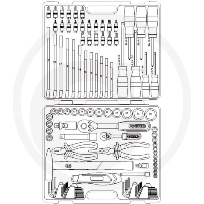 Ks tools dopsleutelset, 97-delig 1/4"+1/2" - chroom vanadium - kunststofkoffer Ks tools dopsleutelset, 97-delig 1/4"+1/2" - chroom vanadium - kunststofkoffer