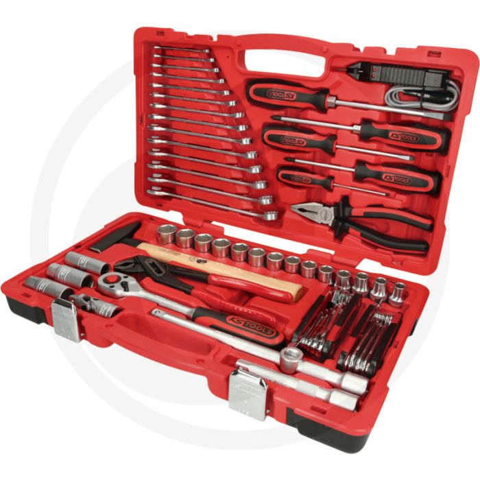 Ks tools 1/2" universal-werkzeug-satz, 47-tlg. - chrom vanadium, 6-kant, flanktraction-profil