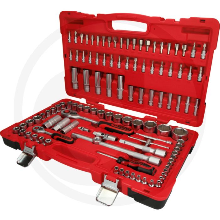 Ks tools 1/4"+1/2" steckschlüssel-satz, 110-tlg. met 72 tanden, in kunststoffkoffer