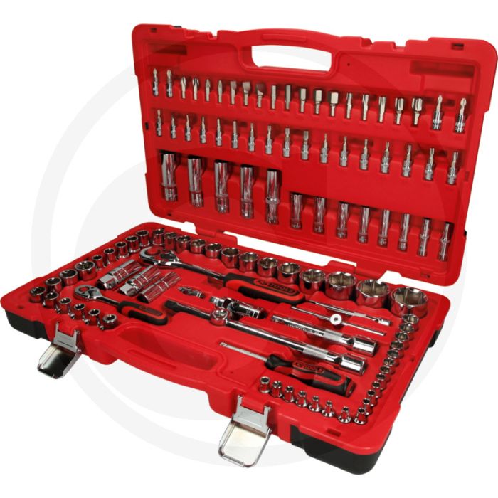 Ks tools 1/4"+1/2" chromeplus steckschlüssel-satz, 110-tlg. - 6-kant, flanktraction-profil, chrom vanadium Ks tools 1/4"+1/2" chromeplus steckschlüssel-satz, 110-tlg. - 6-kant, flanktraction-profil, chrom vanadium