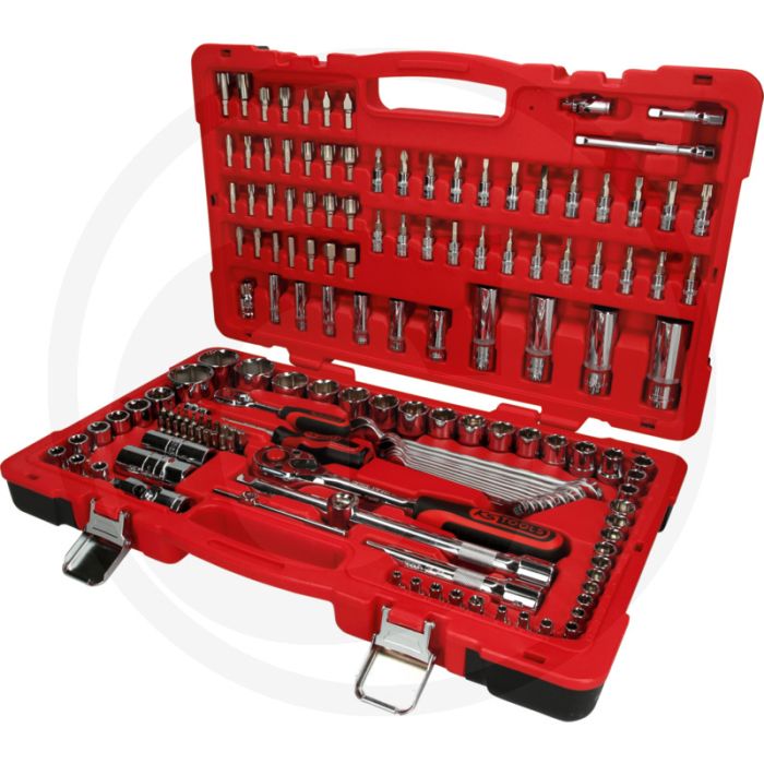 Ks tools 1/4"+1/2" chromeplus steckschlüssel-satz, 151-tlg. - 6-kant, flanktraction-profil, chrom vanadium