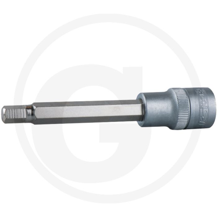 Ks tools 1/2" bit-dopsleutel voor binnenzeskant-schroeven, lang, 4 mm - super chroom-vanadiumstaal, mat verchroomd Ks tools 1/2" bit-dopsleutel voor binnenzeskant-schroeven, lang, 4 mm - super chroom-vanadiumstaal, mat verchroomd