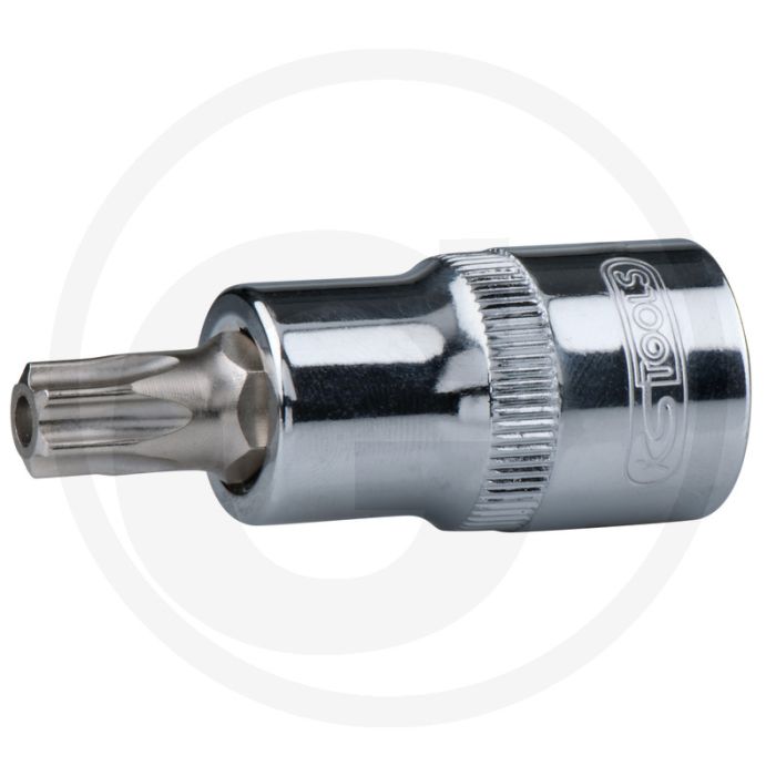 Ks tools 1/2" chromeplus® bit-dopsleutel voor tx-schroeven met boring, tb15 - tx-torx® met boring, tb15