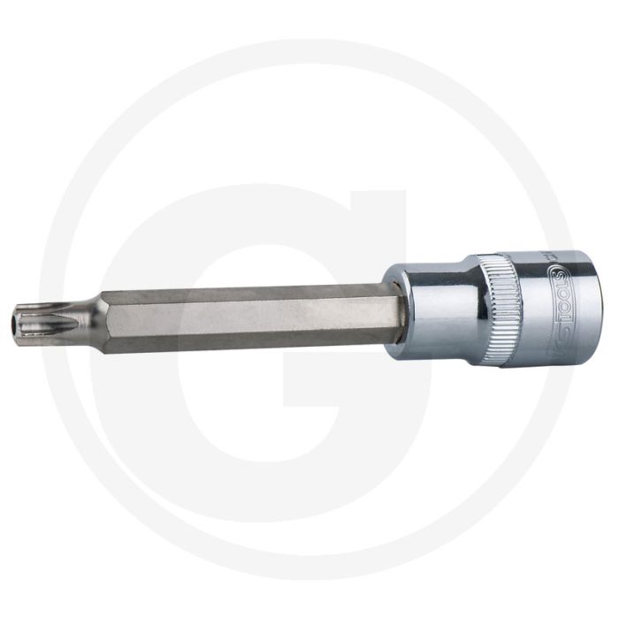 Ks tools 1/2" chromeplus® bit-dopsleutel voor tx-schroeven met boring, lang, tb55 - tx-torx® met boring, 110mm