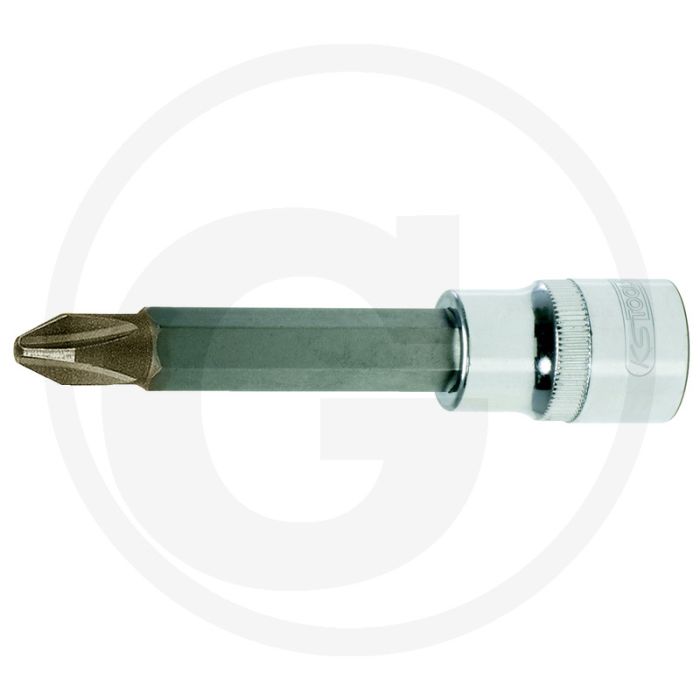 Ks tools 1/2" chromeplus bit-dopsleutel, lang, ph4 - lange uitvoering, hoogglans verchroomd