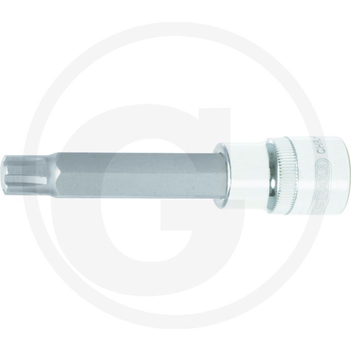 Ks tools 1/2" chromeplus bit-dopsleutel, ribe, lang, m6 - lange uitvoering, hoogglans verchroomd
