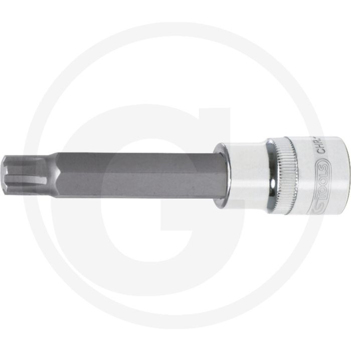 Ks tools 1/2" chromeplus bit-stecknuss ribe, lang, m10, 240, gerändelt, 194g
