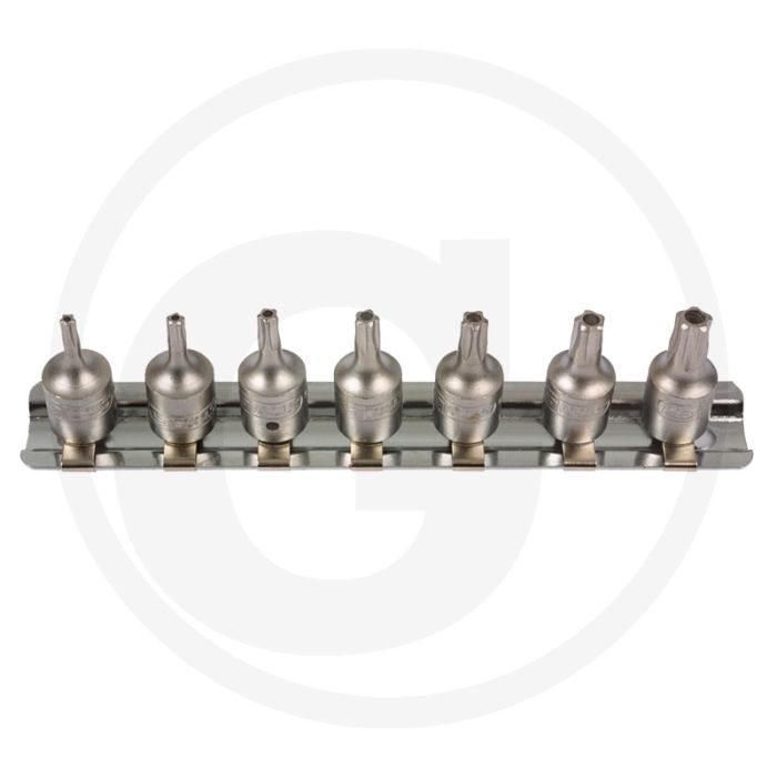 Ks tools 1/4" bitset voor vijfster-schroeven, 7-delig, ts10-ts40, met kopboring